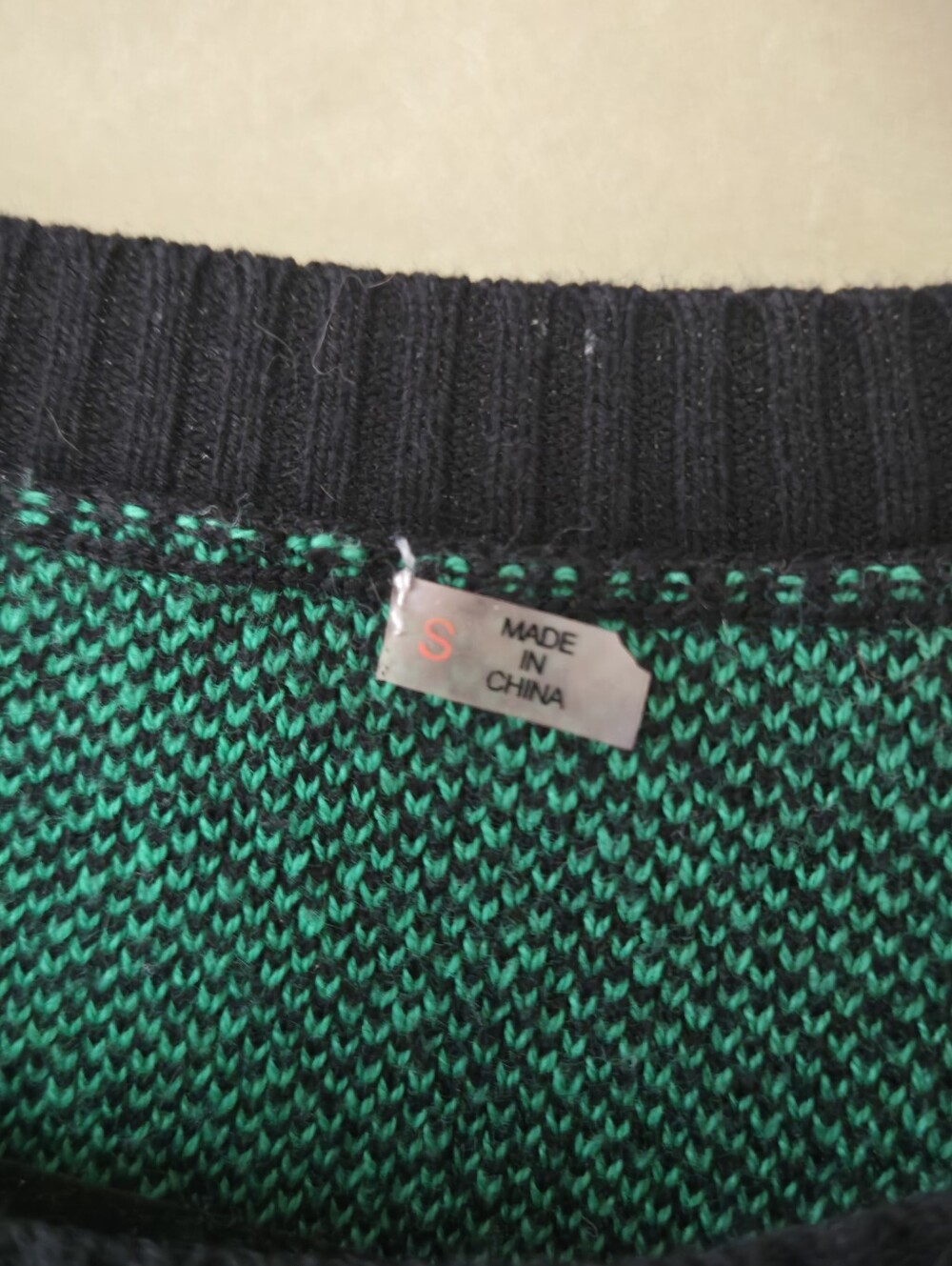 Chico | Green Black Tiger Graphic 100% Cotton Knit Sweater, Size S - Picture 5 of 9